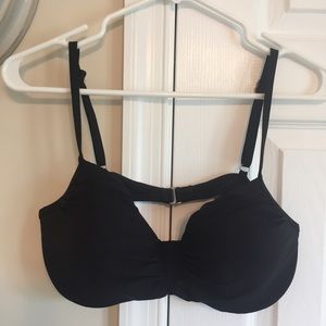 Black Ruched Bikini Top
